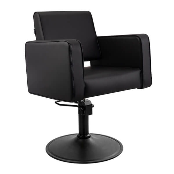 Madrid Salon Chair - Black (Round Matt Black) Madrid Salon Chair - Black - Image 1